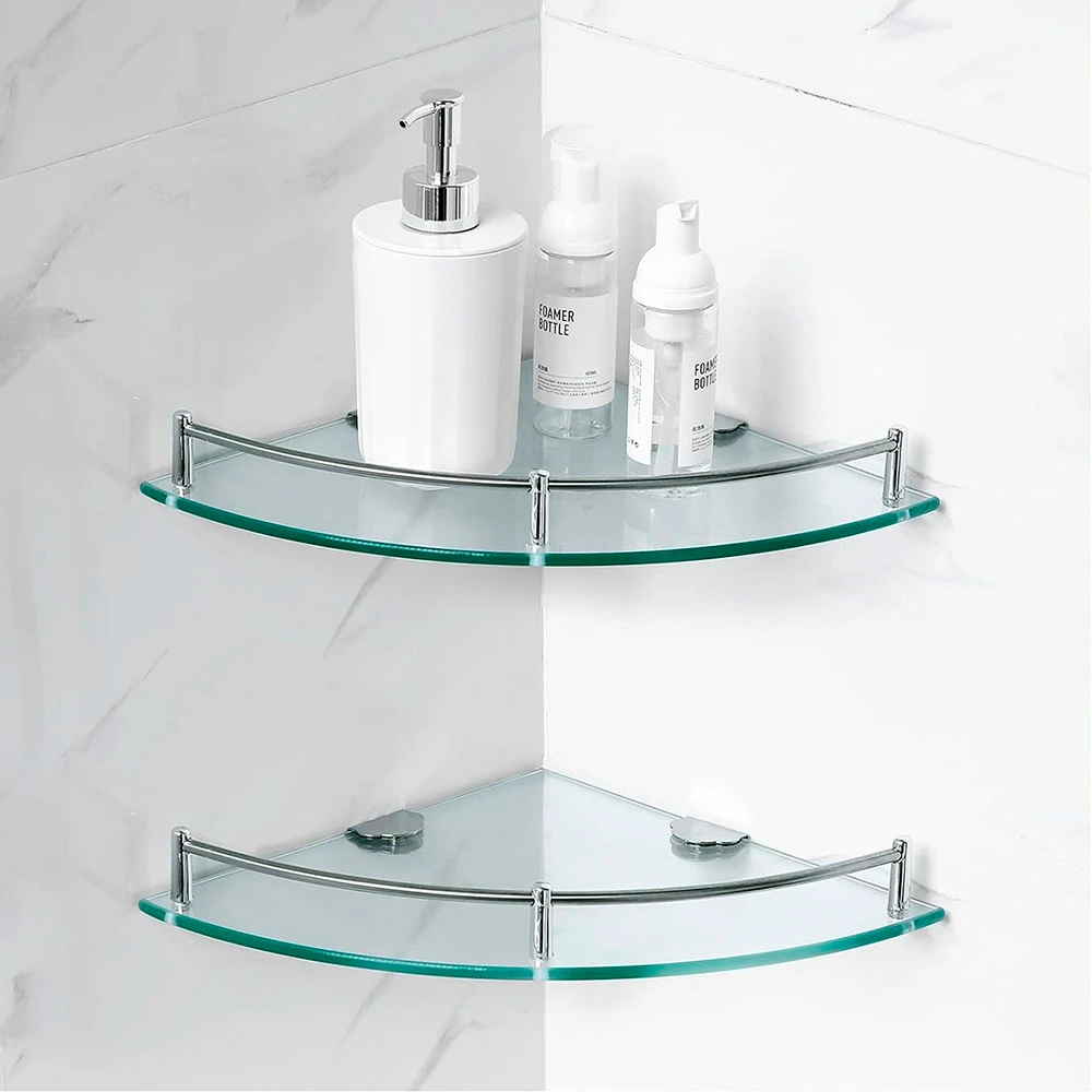Set de 4 Estantes Esquineros de Vidrio Decoteam DBE-040