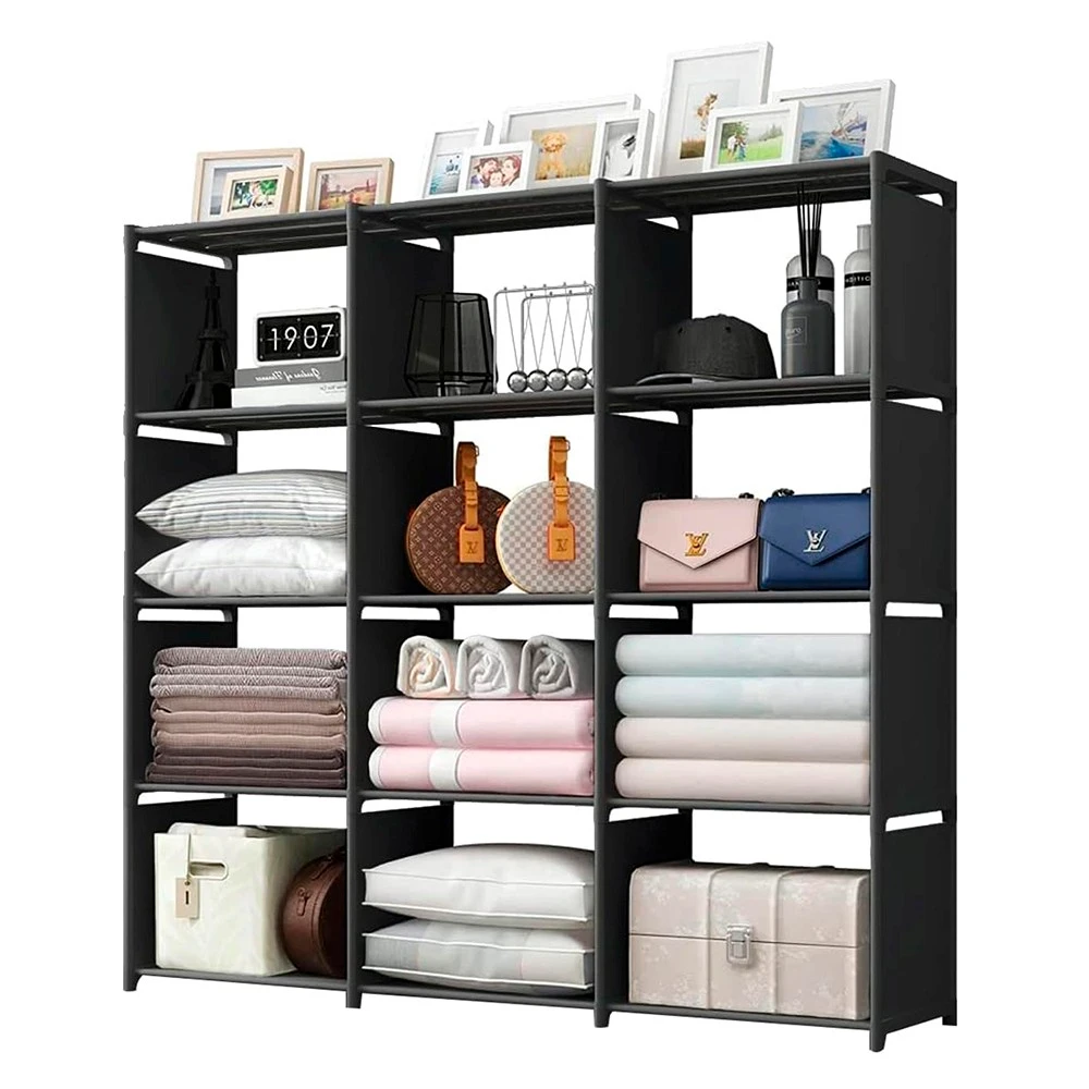 Biblioteca Decoteam 12 Cubos Negra DME-041