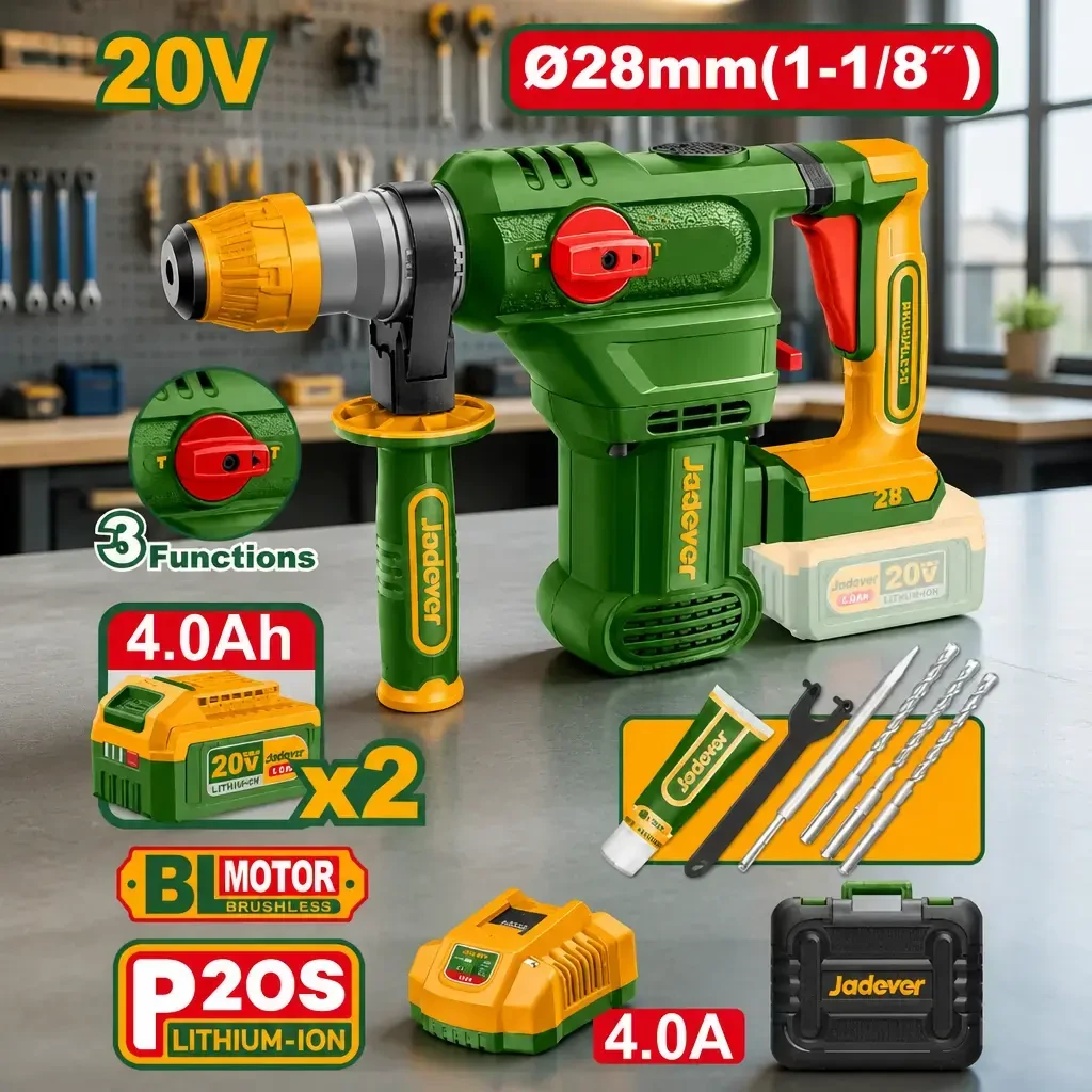 Rotomartillo SDSp 4.5J BL + Acc. 2x Bat 20V 4.0Ah (M) Jadever