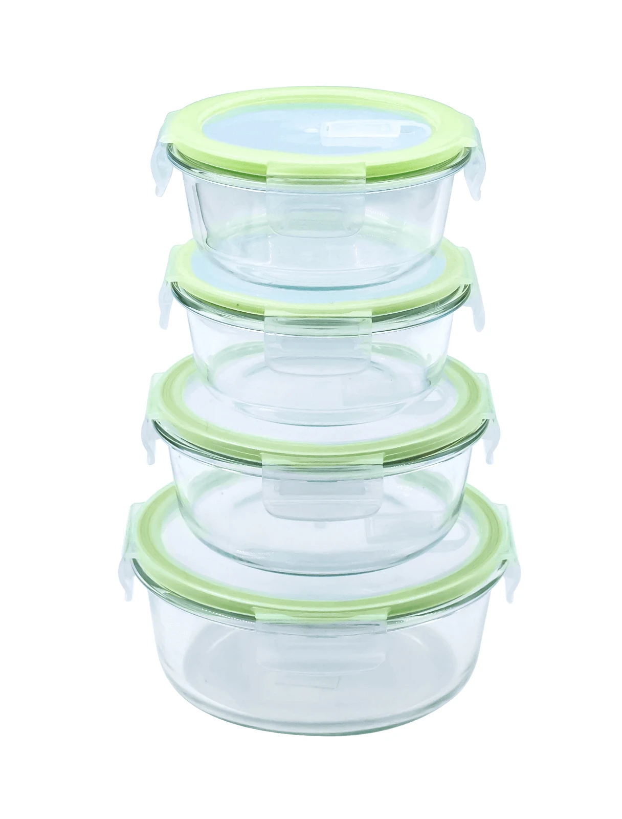 Set Recipientes de Vidrio Croix Redondos, Tapa Hermética CRT-032