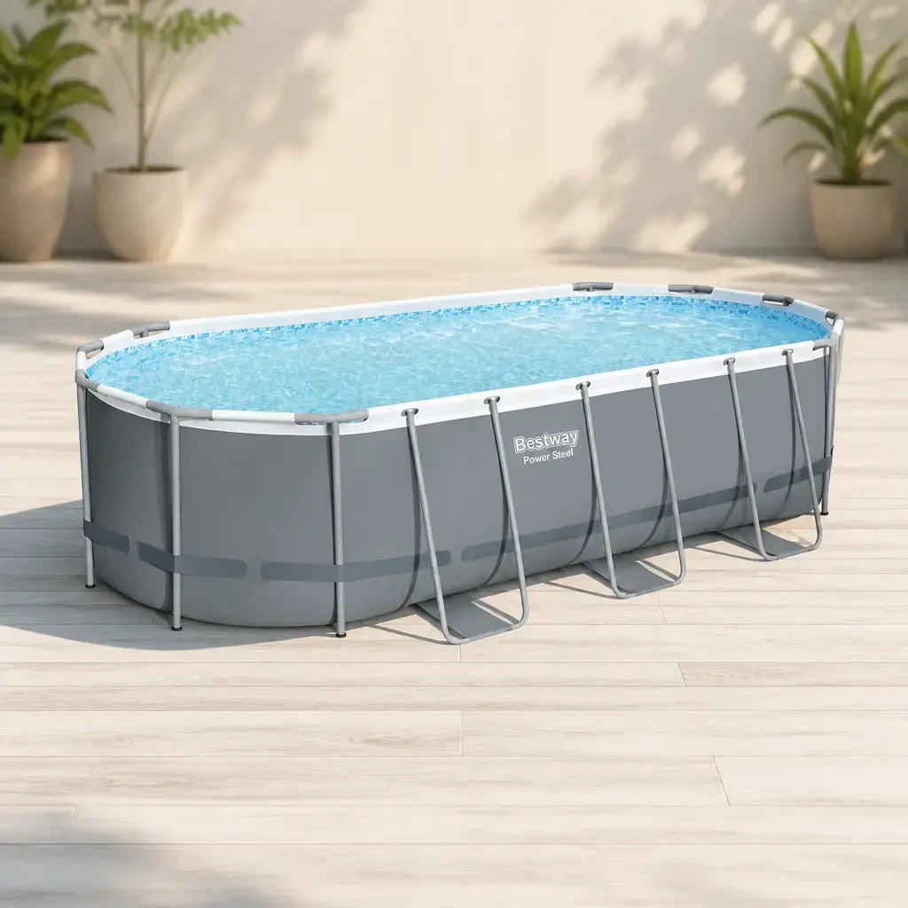 Piscina Oval con est. Metalica 13.430Lt. Power Steel. Bestway