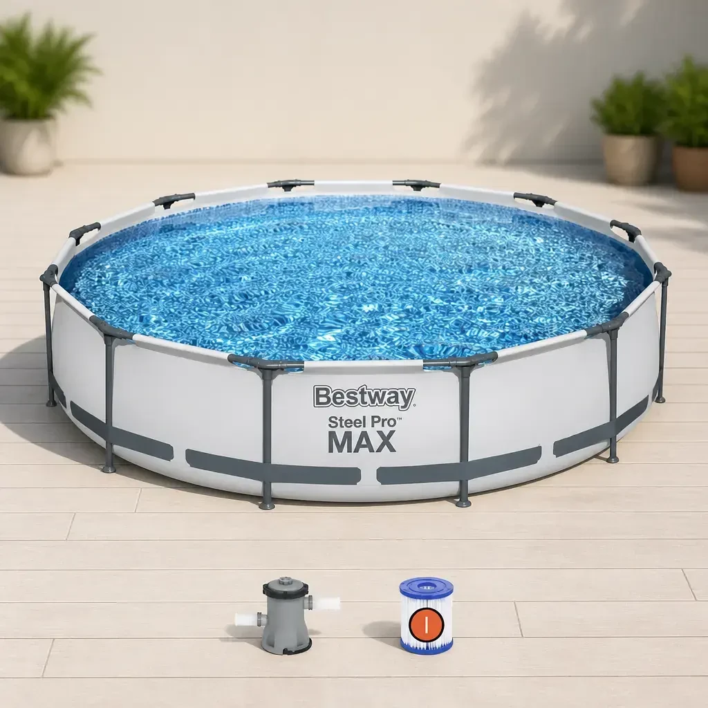 Piscina redonda con est. metalica 6.473Lt. Steel PRO MAX. Bestway