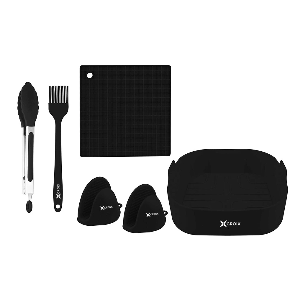 Set de Utensilios 6 Pcs Cuadrado Croix Negro
