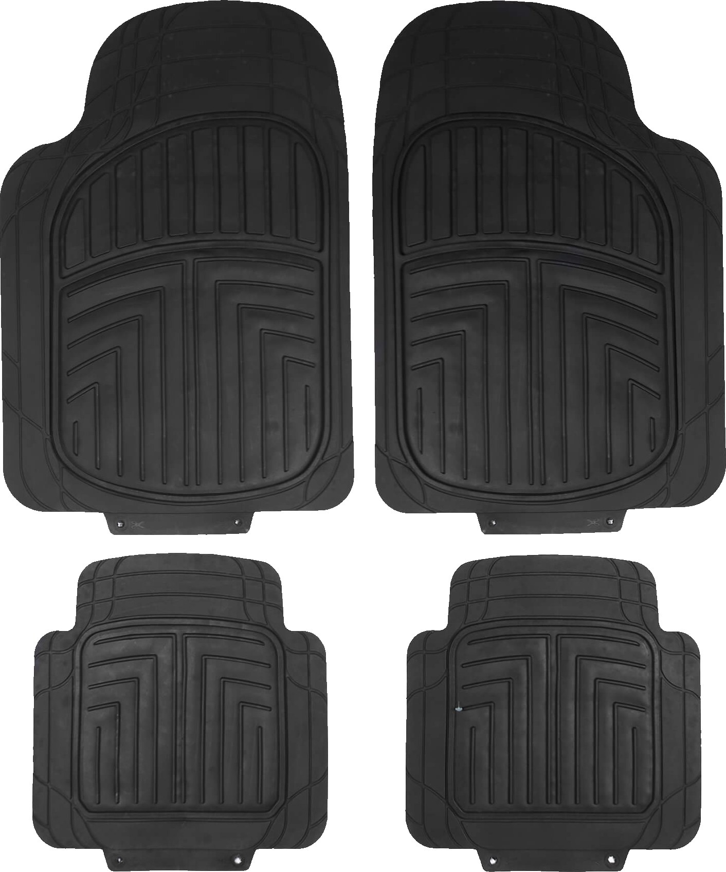 Alfombra P/ Vehiculo Goma Negro 4PZ MD-CF1914