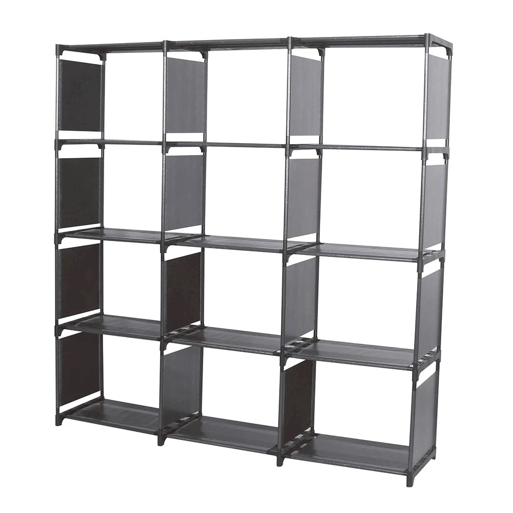 Biblioteca Decoteam 12 Cubos Negra DME-041