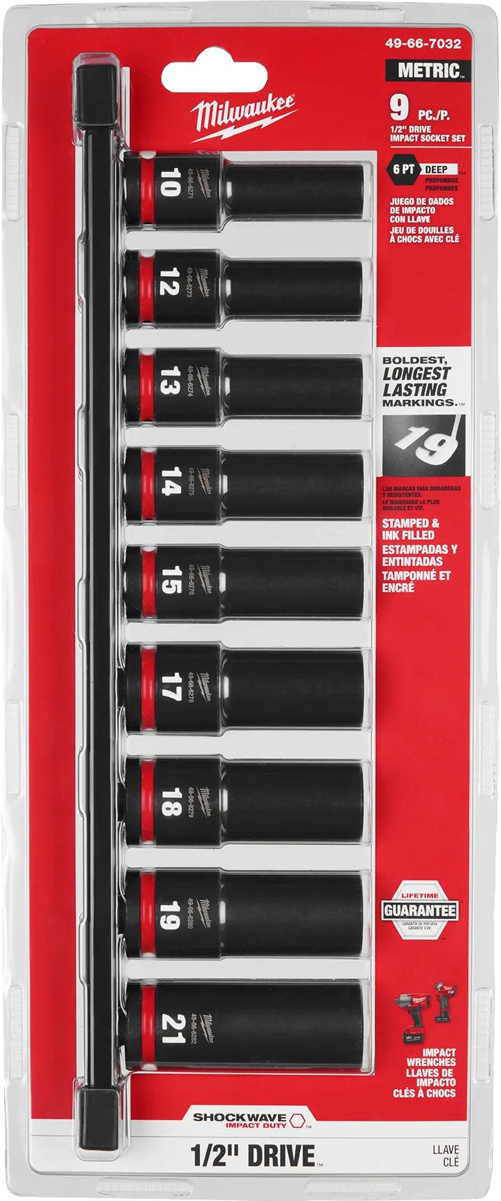 Llave Tubo Impacto 1/2" 9PZ Milwaukee 49-66-7032