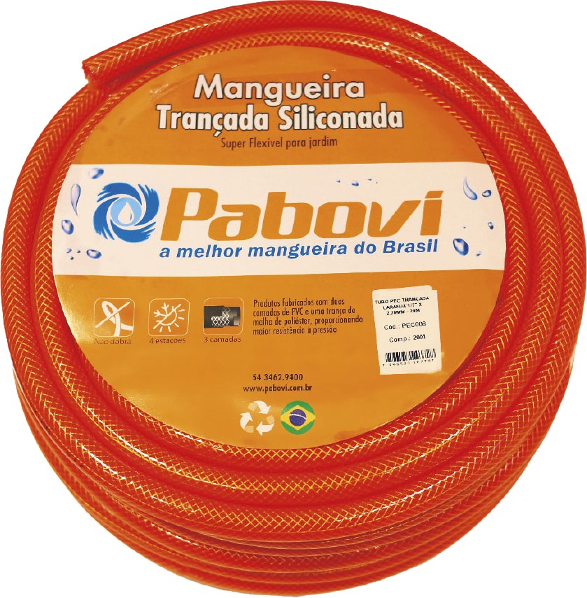 Manguera Jardin Naranja Silicon 1/2" Trenz 15M Pabovi