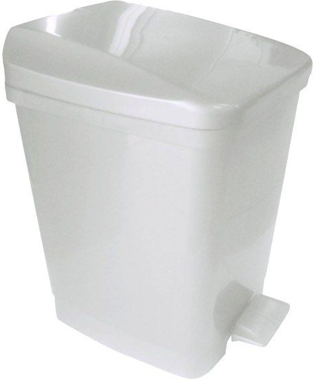 Basurero Plast. 9L C/ Pedal Blanco Metasul