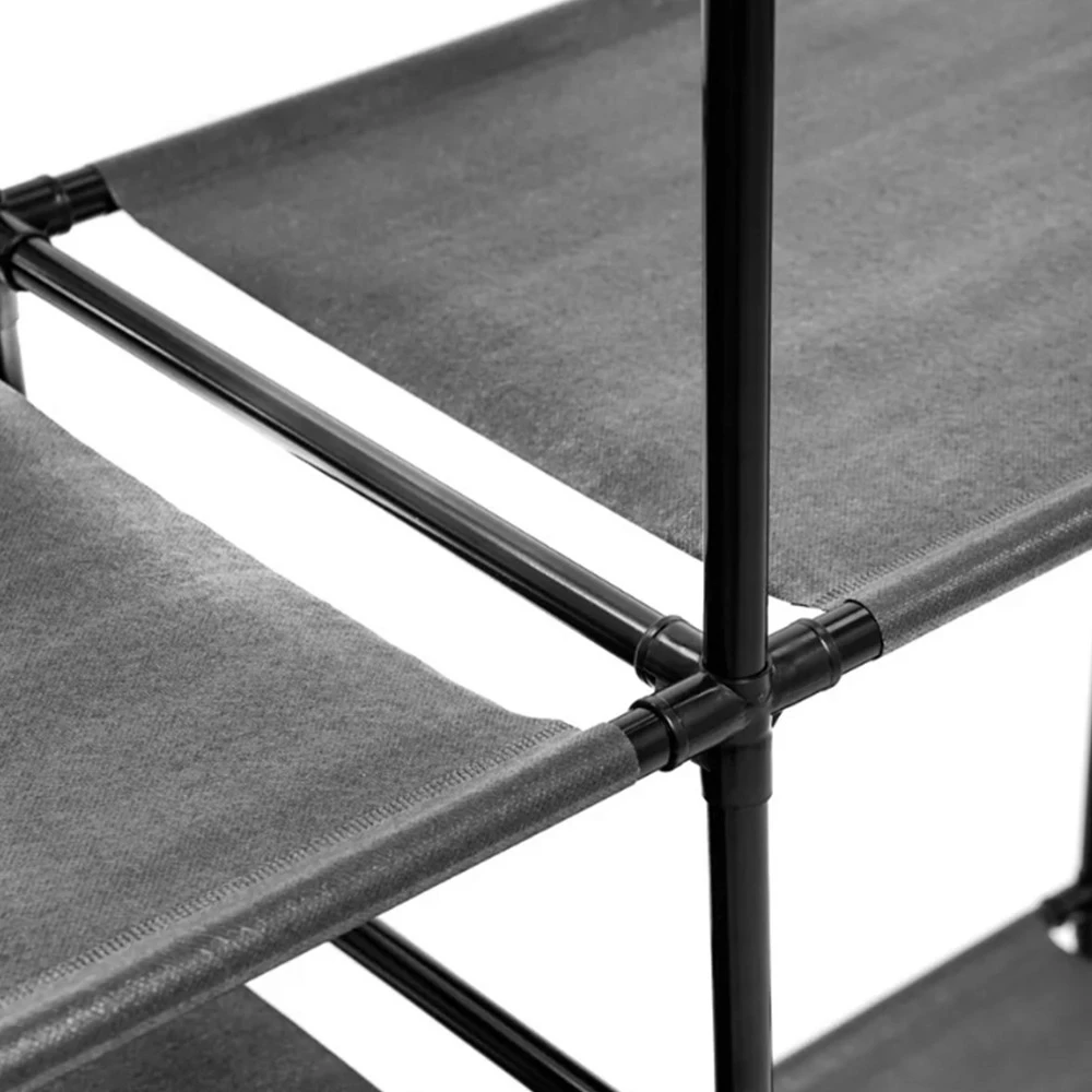 Ropero Abierto Metalico con Perchero Decoteam Triple DDR-045 Negro