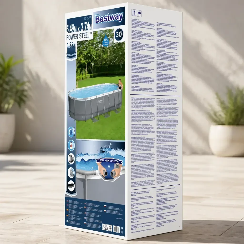 Piscina Oval con est. Metalica 13.430Lt. Power Steel. Bestway