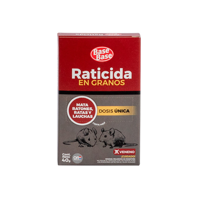 Raticida en granos Dosis Unica Base Base 40g