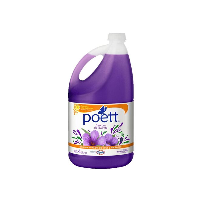 Limpiador Desinfectante Poett con Aroma Frescura de Lavanda 4 litros