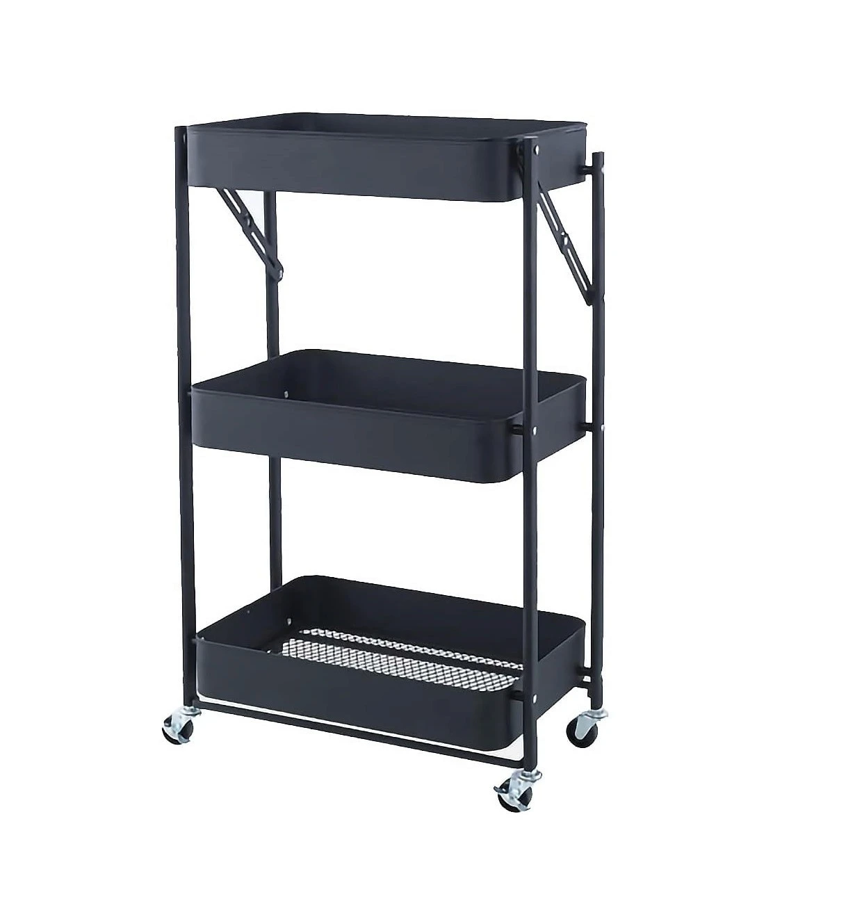 Carrito Organizador Decoteam de Metal 3 Estantes DMO-019 Negro