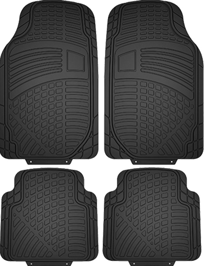 Alfombra P/ Vehiculo Goma Negro 4PZ MD-CF1913