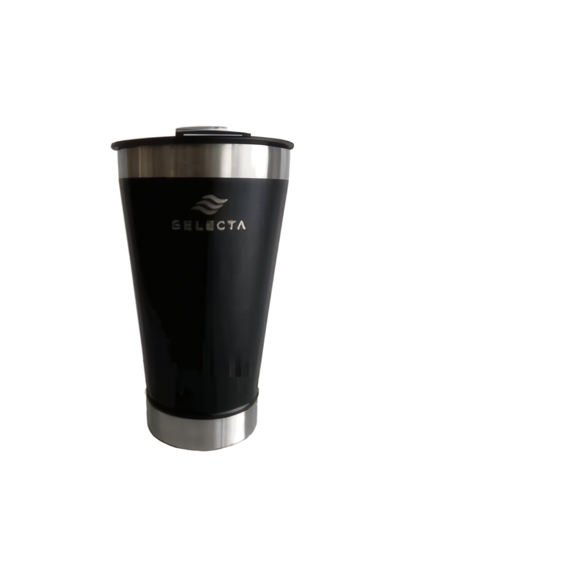 Vaso Cerveza C/Destapador 600ML Acero INOX Negro