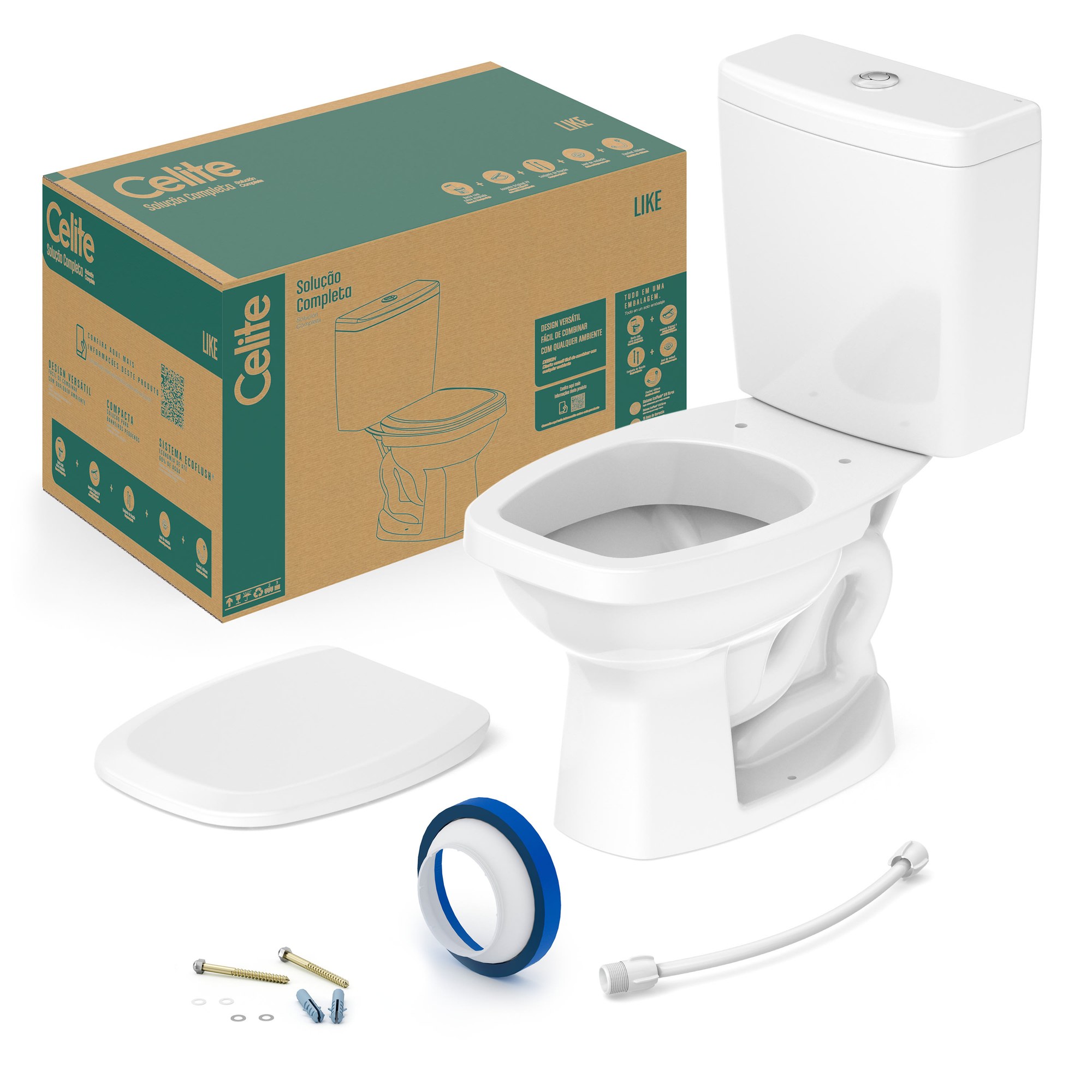 Inodoro C/ Cisterna Kit Like Blanco
