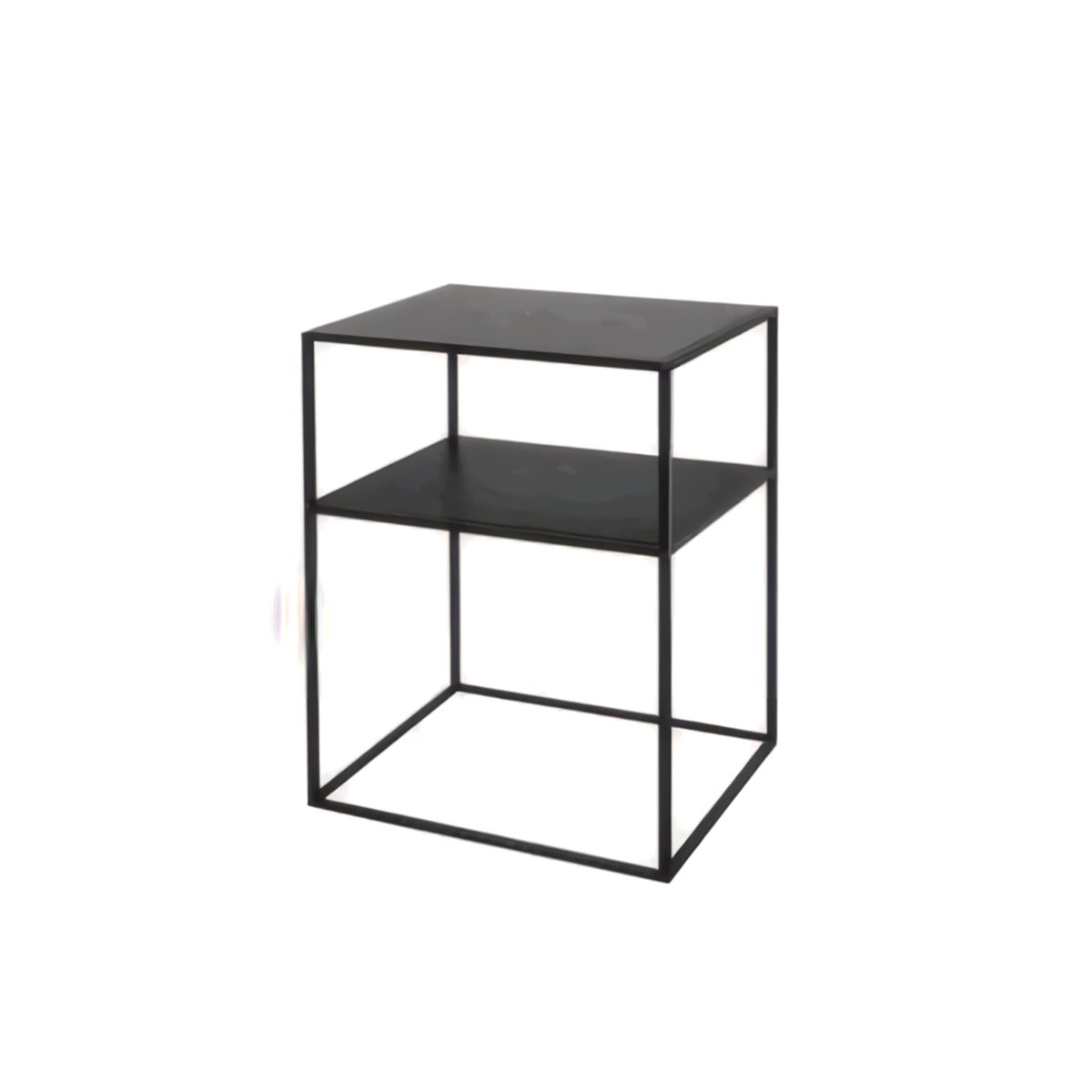 Mesa Aux 2 Niveles 37.5X37.5X50.5CM Metal Negro