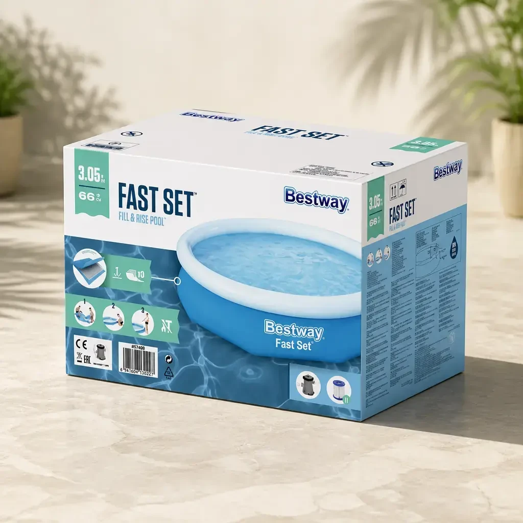 Piscina borde inflable 305x66cm 3.300Lt. con depurador. Bestway