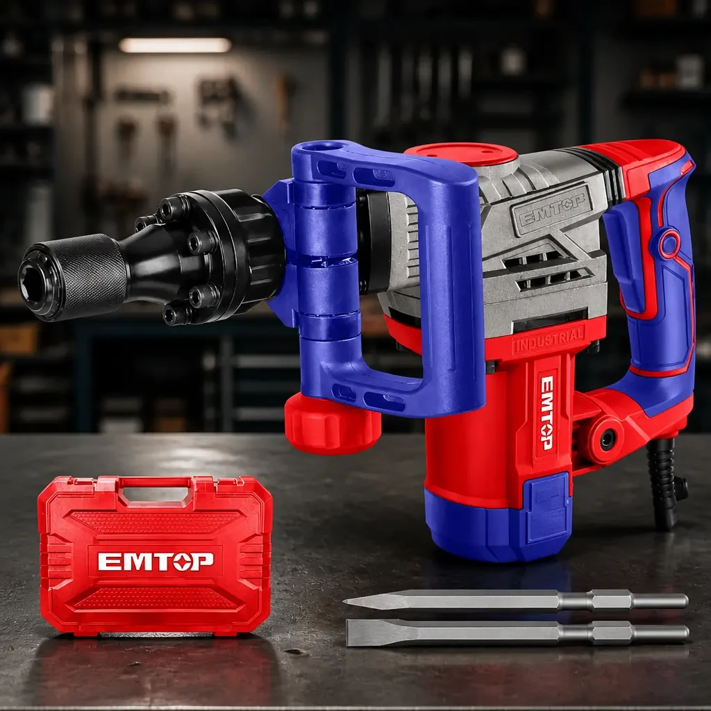 Martillete Demoledor 7Kg 1300W 20J HEX(17mm) + Acc. (M). Emtop
