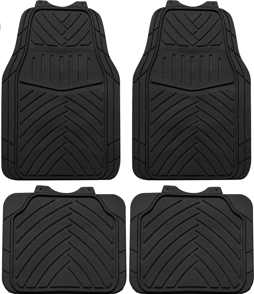 Alfombra P/ Vehiculo Goma Negro 4PZ MD-CF1915