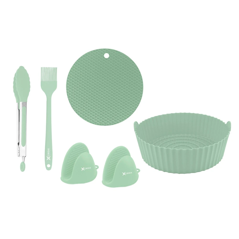 Set de Accesorios de Silicona para Freidora Croix Verde 6PCS CMP-028