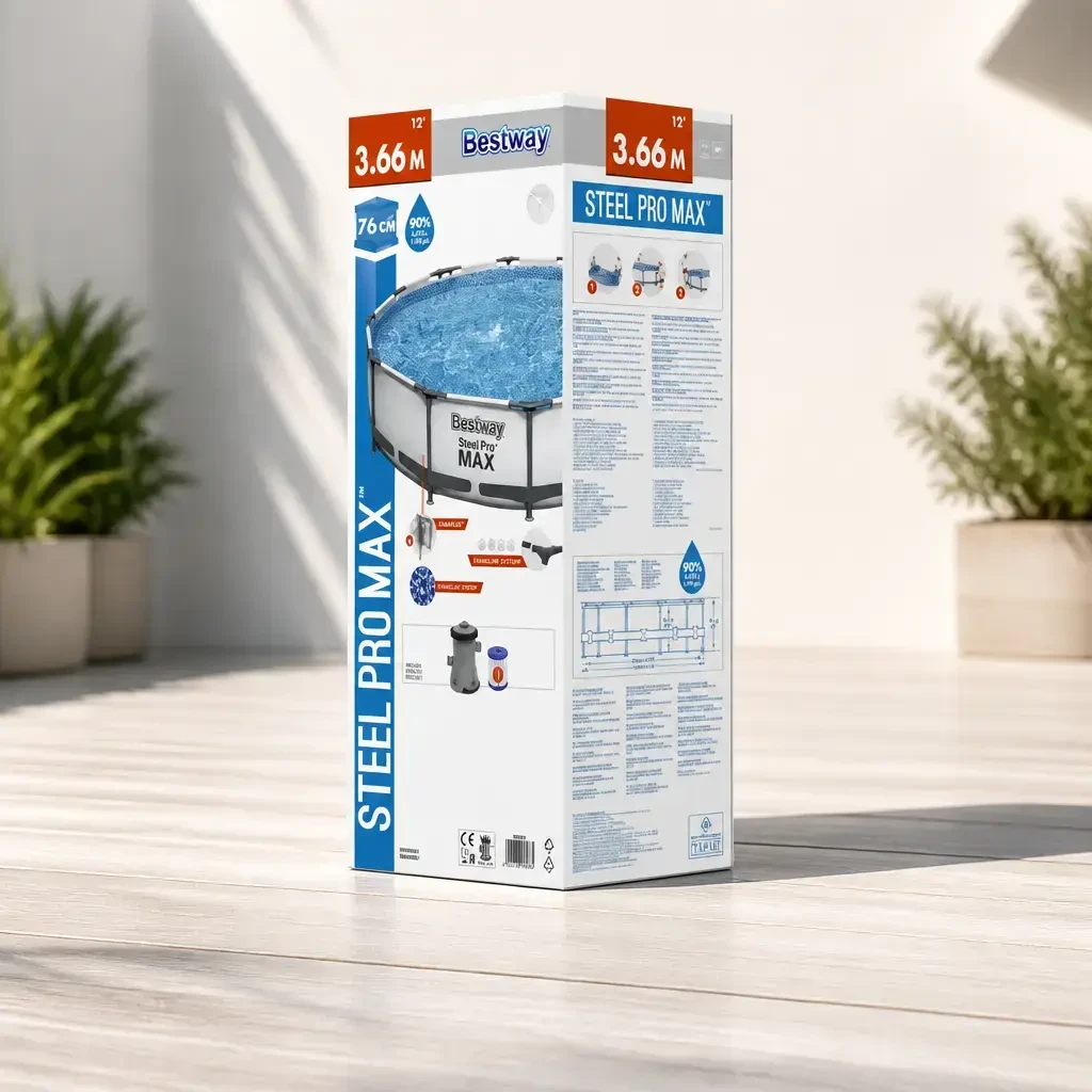 Piscina redonda con est. metalica 6.473Lt. Steel PRO MAX. Bestway