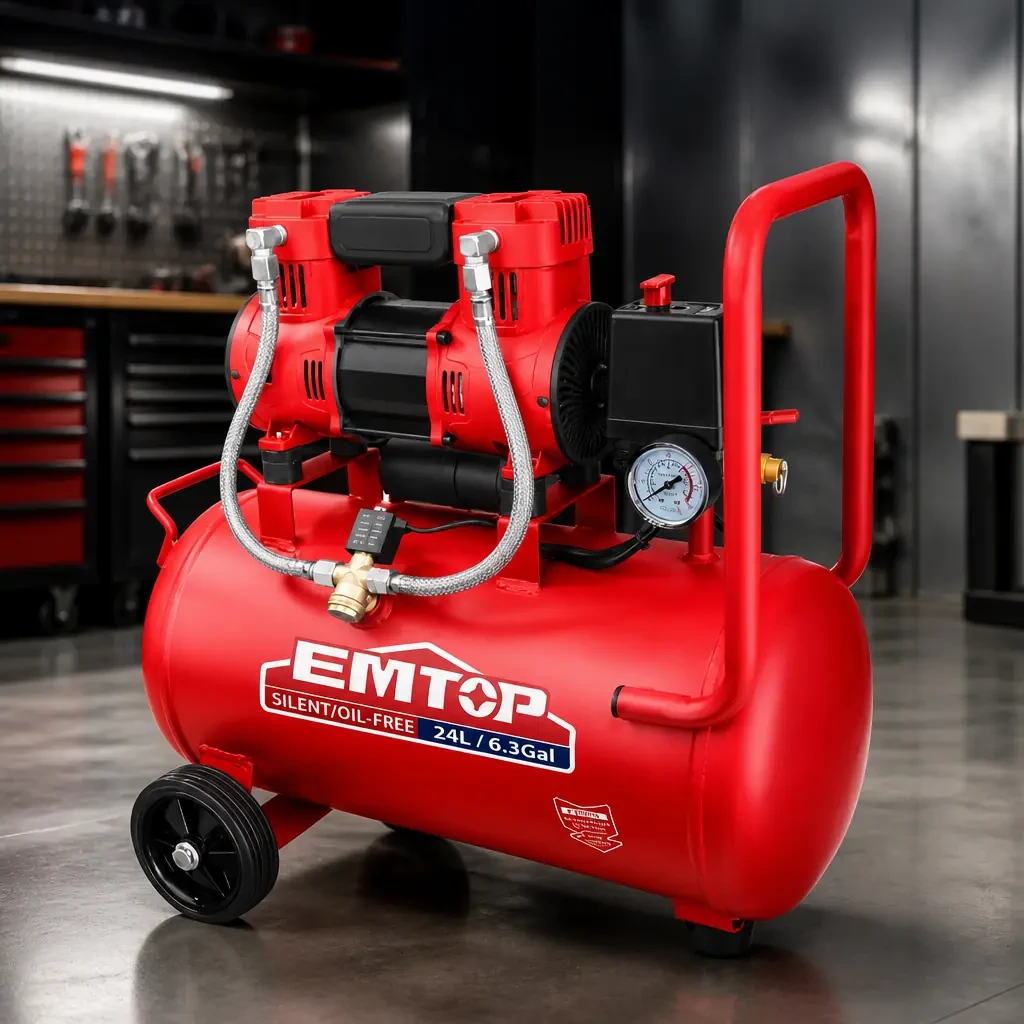 Compresor de Aire sin aceite 24Ltrs. 1.5HP/1.1kW. Emtop