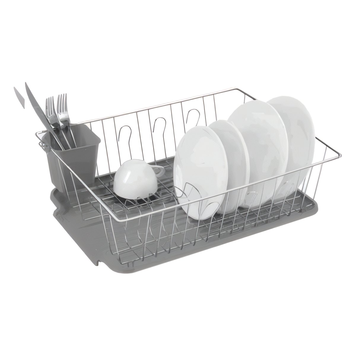 Escurridor A.Crom Bandeja/Cub Gris. 41X32X12.5CM