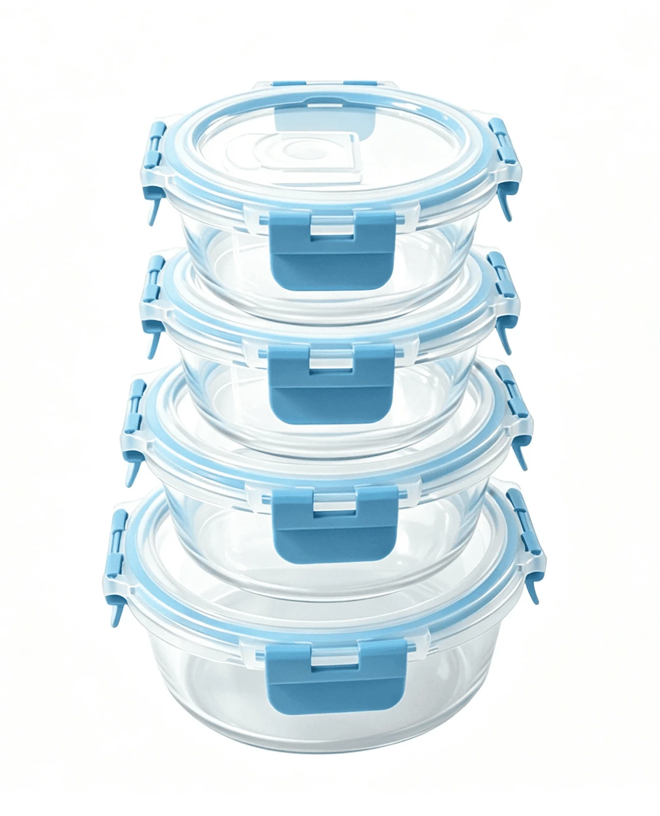 Set Recipientes de Vidrio Croix Redondos, Tapa Hermética CRT-032
