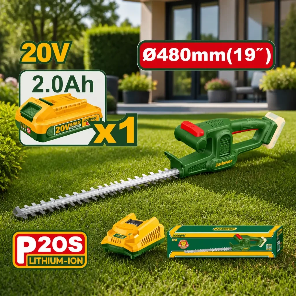 Cortasetos inalambrico 48cm. 1x Bateria 20V 2.0Ah. Jadever Caja