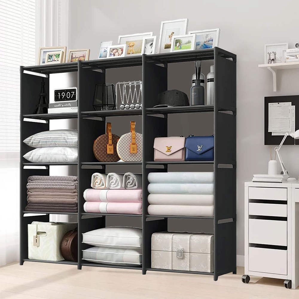 Biblioteca Decoteam 12 Cubos Negra DME-041