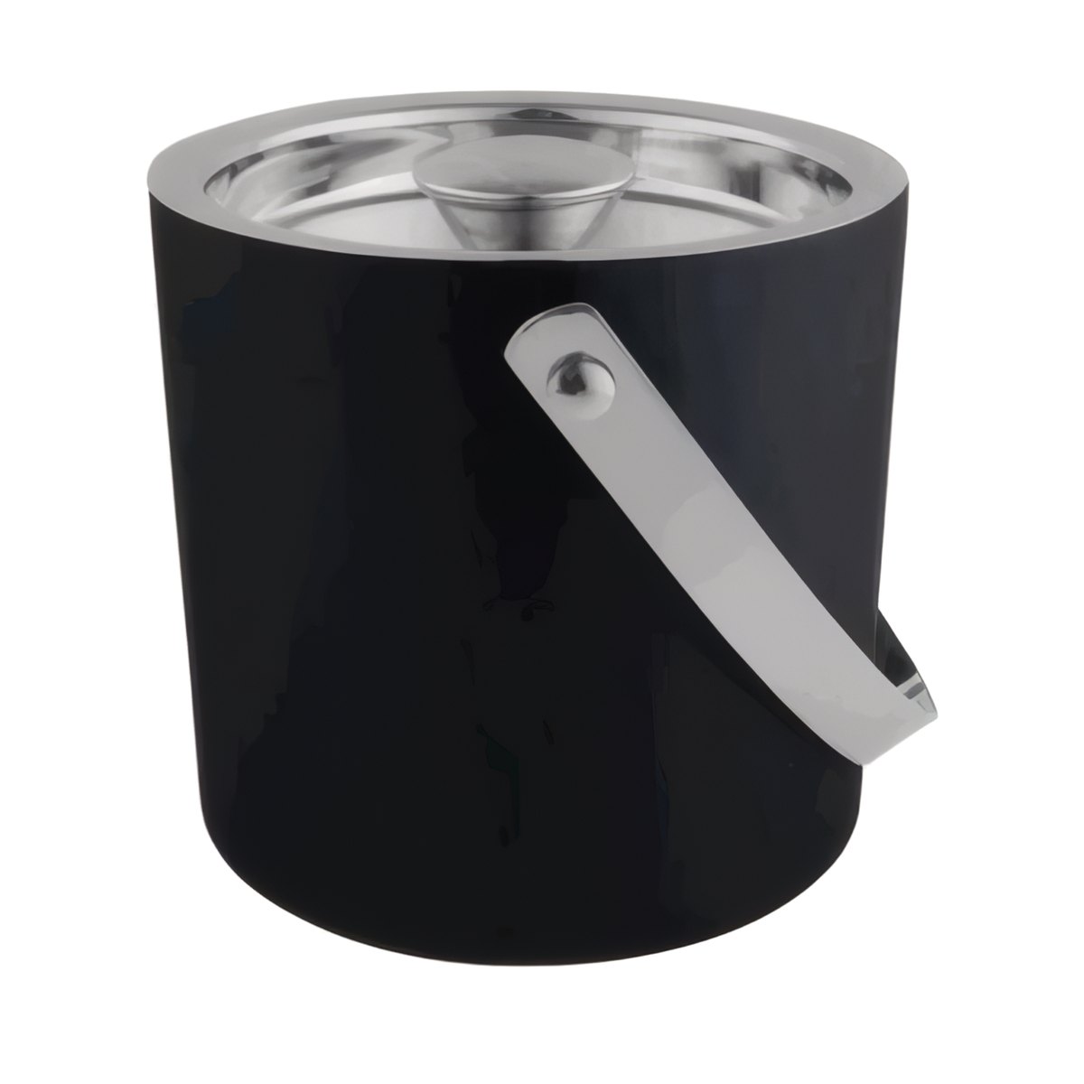 Hielera A. INOX. C/Asa Ext. Negro Mat. D15X15CMS
